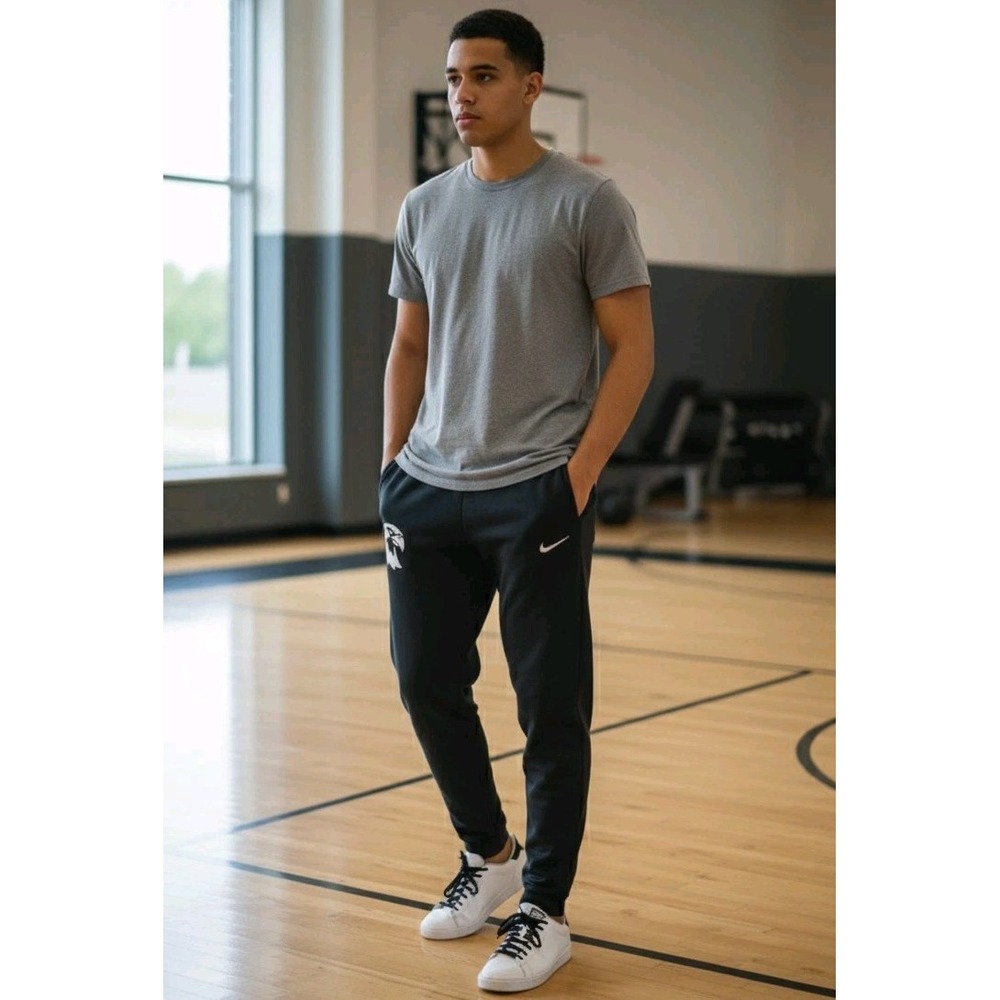 Nike Dri-FIT Youth Medium Black Sweatpants Fleece Track Pants Athletic Team Logo